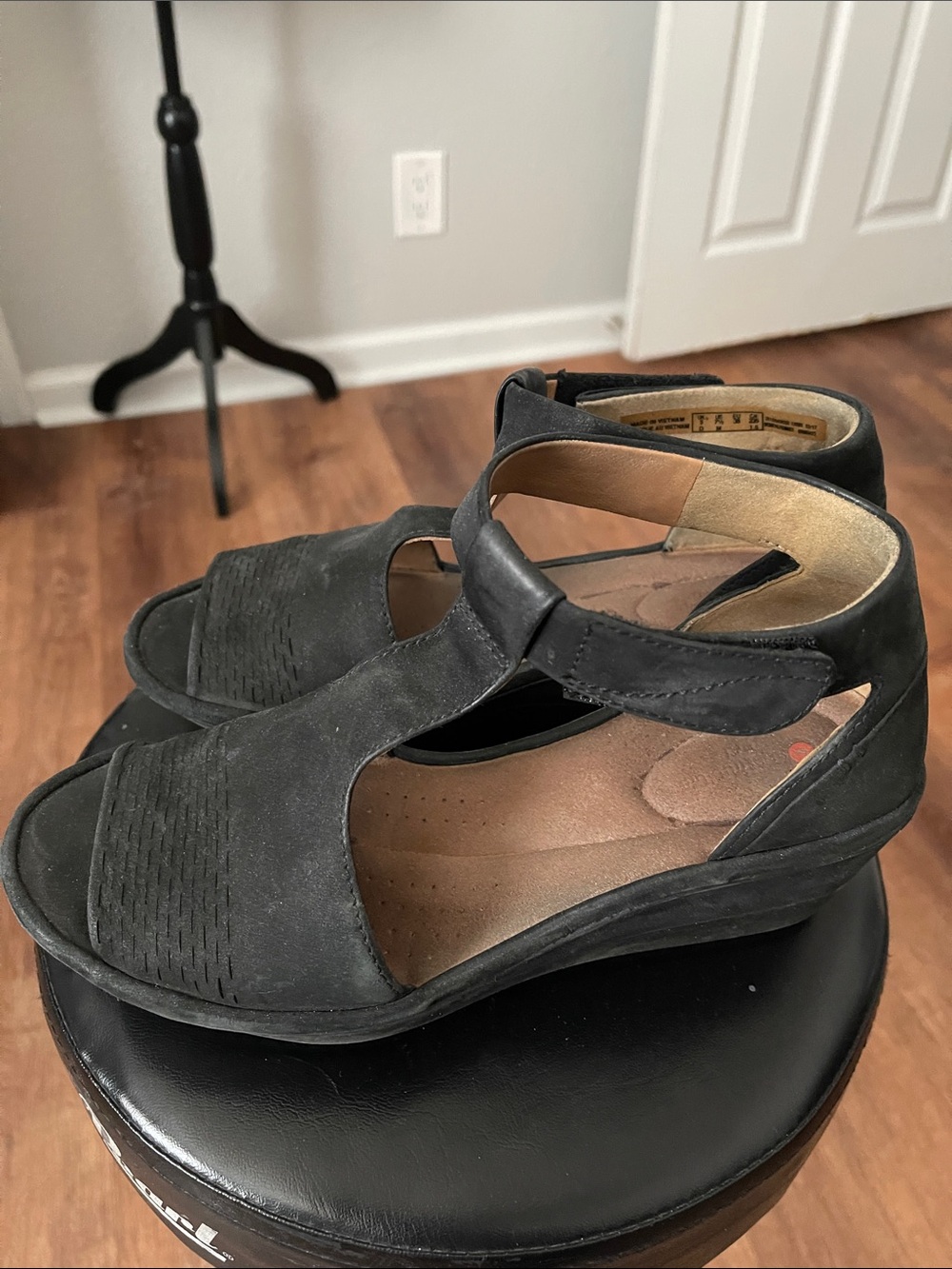 Clarks Open-Wedge Ankle Strap Sandals